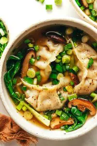 Potstickers Soup With Mushrooms Recipe